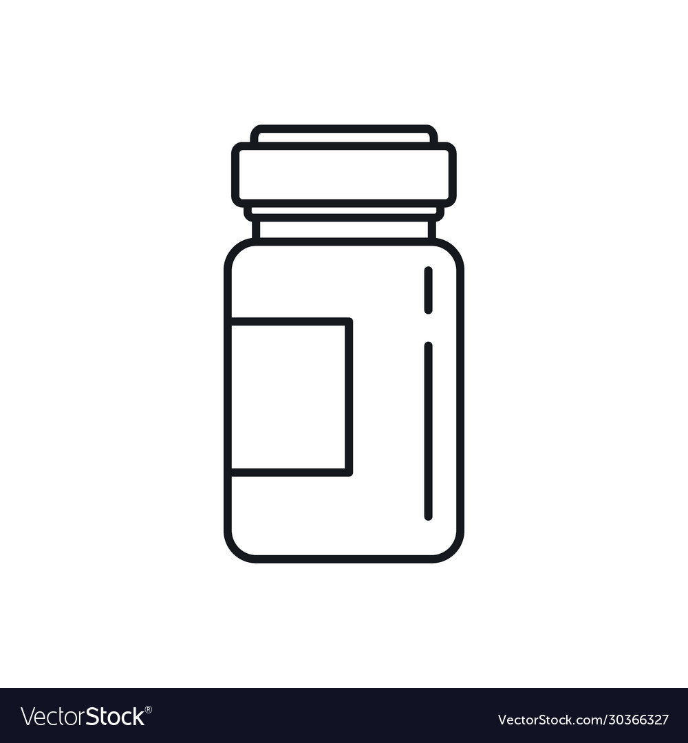 Bottle medicine in outline style