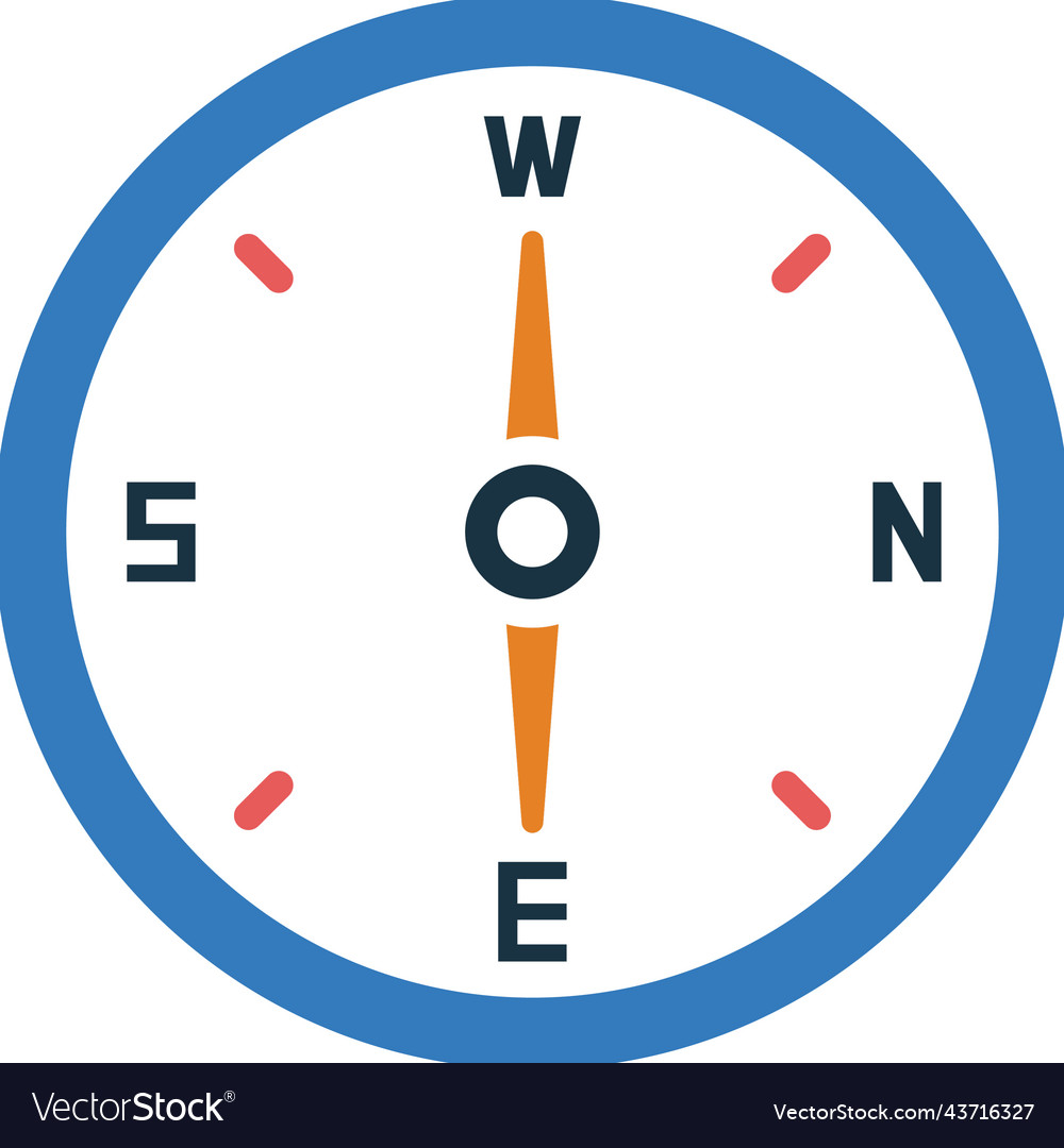 Compass direction icon simple editable graphics