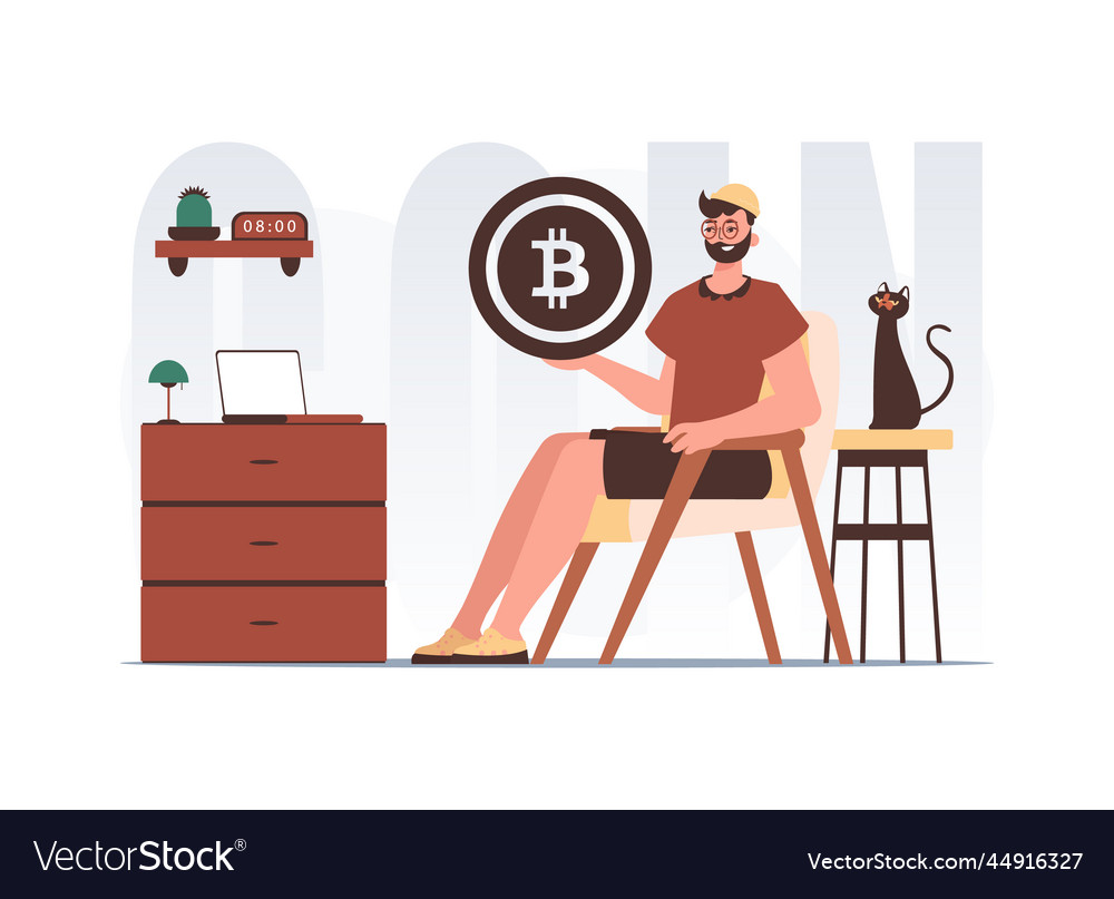 Concept of mining and extraction bitcoin vector image Concept of mining and extraction bitcoin