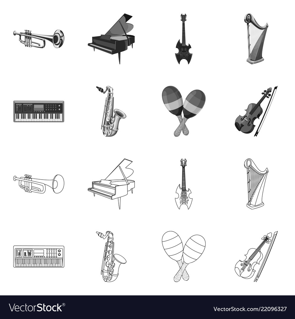 Design of music and tune logo set of music Vector Image