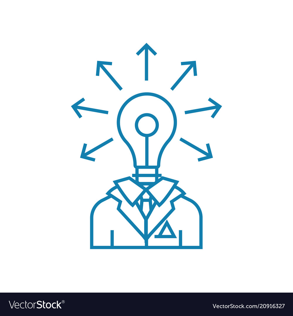 Engineer-developer linear icon concept engineer vector image Engineer-developer linear icon concept engineer