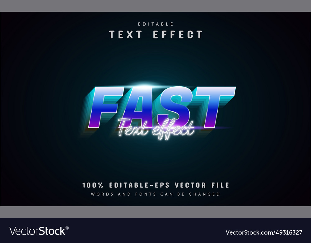 Fast text - gradient style effect editable vector image Fast text - gradient style effect editable