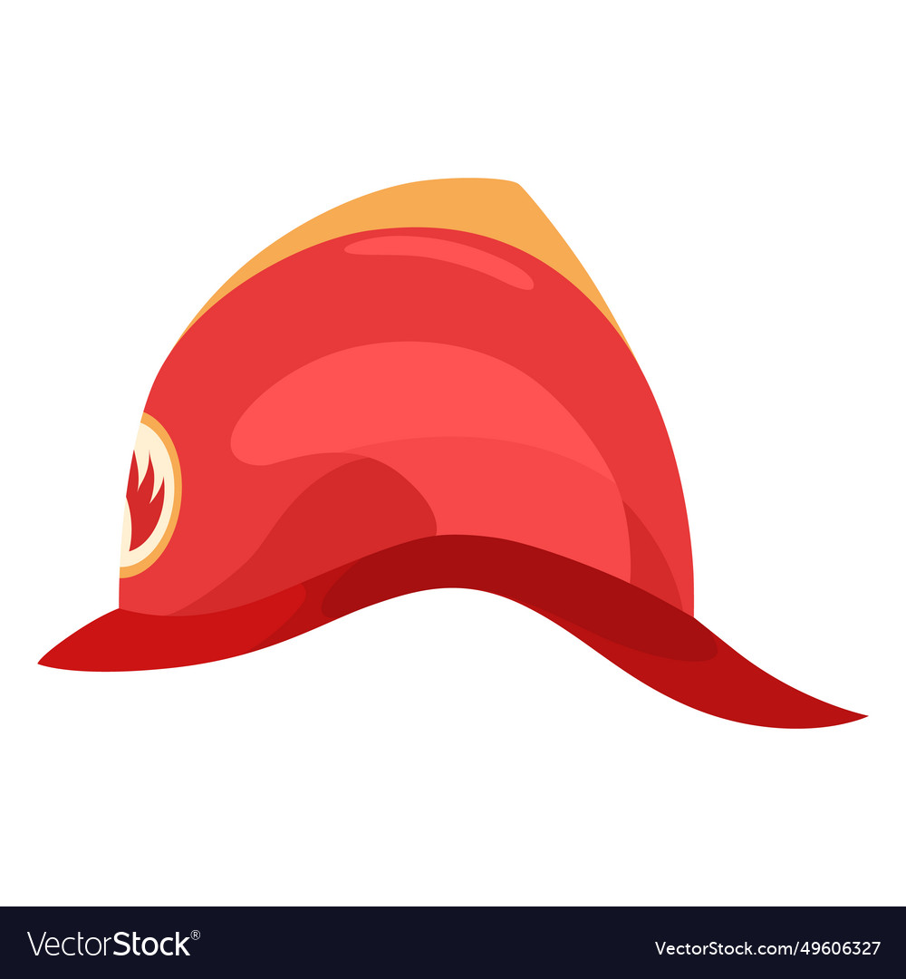 Fireman helmet icon side view hat of firefighter vector image Fireman helmet icon side view hat of firefighter