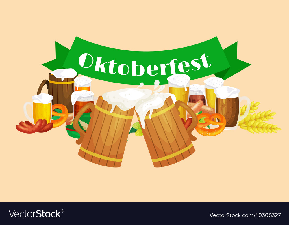 Germany beer festival oktoberfest bavarian beer Vector Image