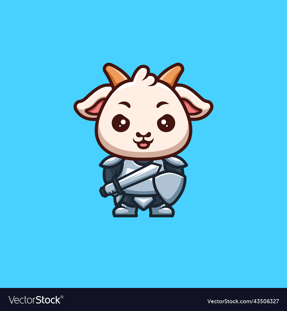 Goat detective cute creative kawaii cartoon vector image