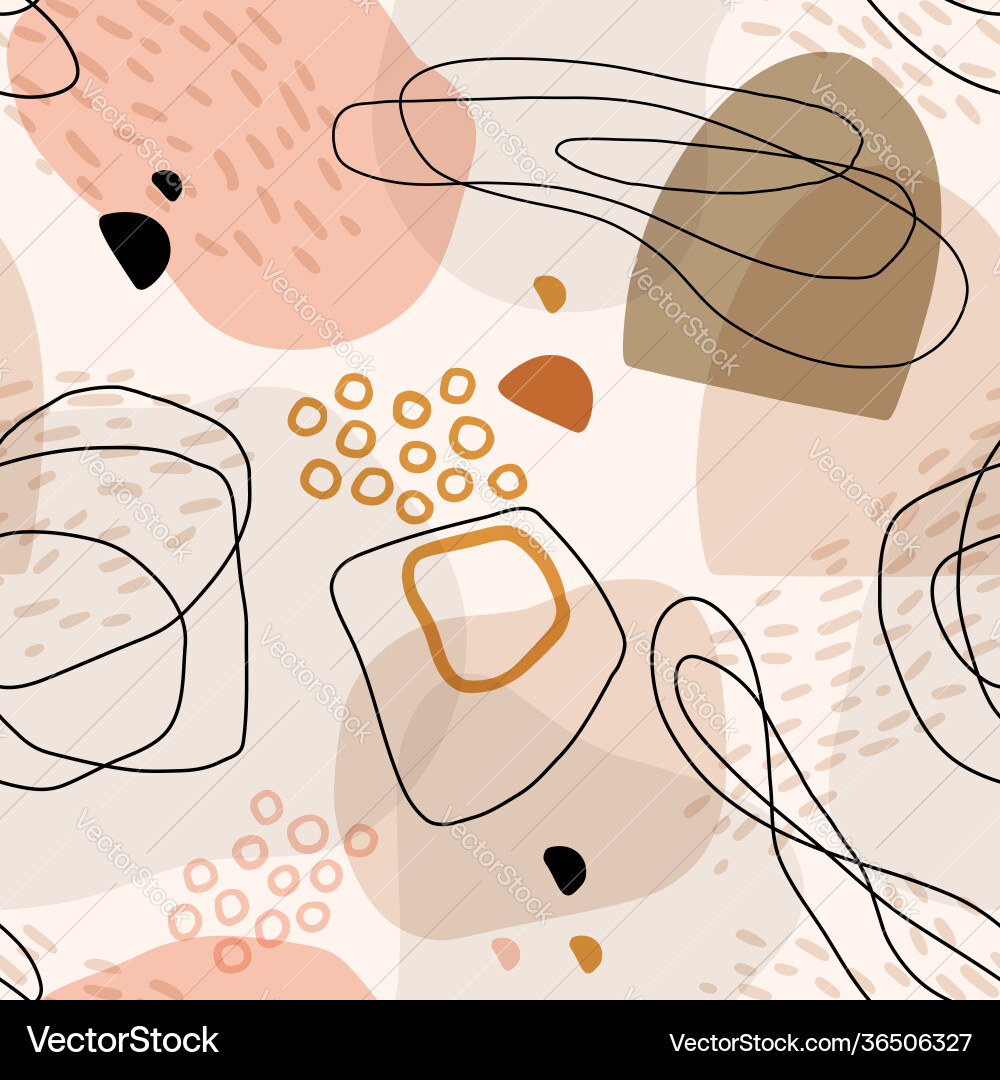 Hand drawn seamless organic pattern Royalty Free Vector