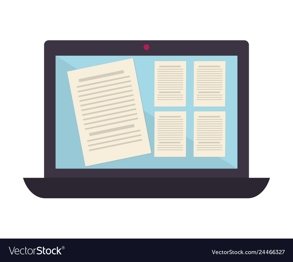 Laptop computer with documents