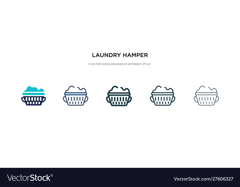 Laundry hamper icon in different style two Vector Image