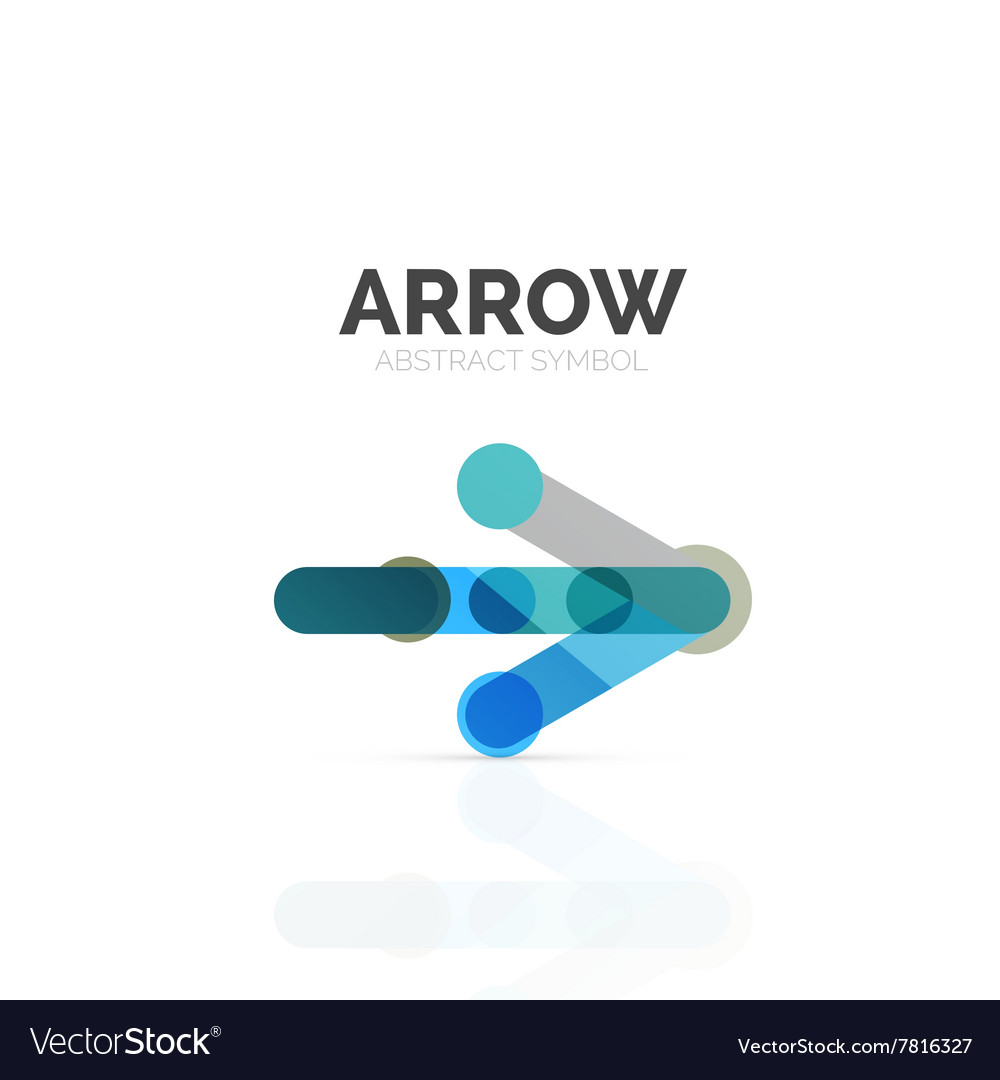 Linear arrow abstract logo connected multicolored