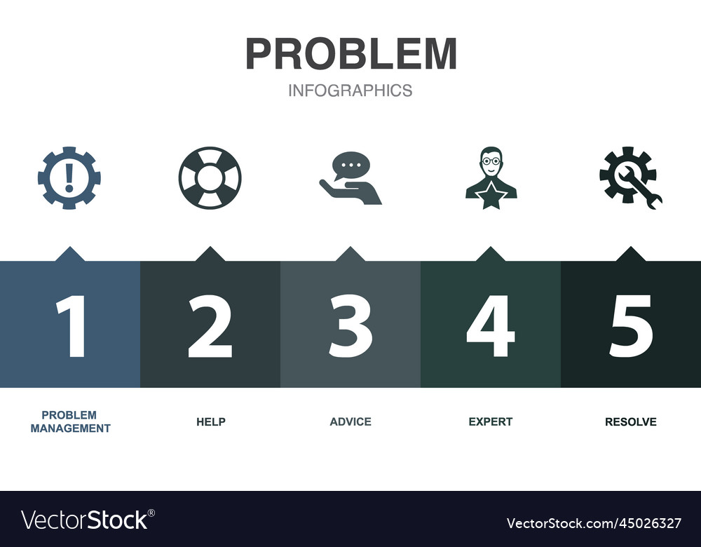 Problem icons infographic design template Vector Image Problem icons infographic design template