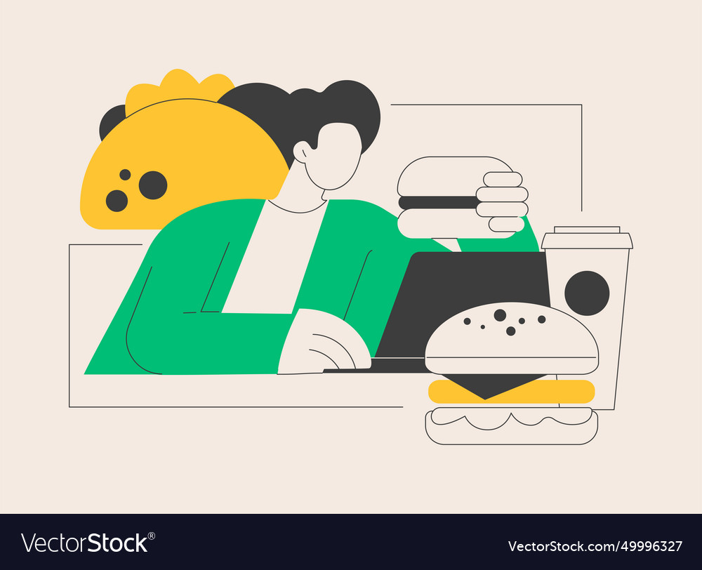 Snacking non-stop abstract concept Vector Image Snacking non-stop abstract concept