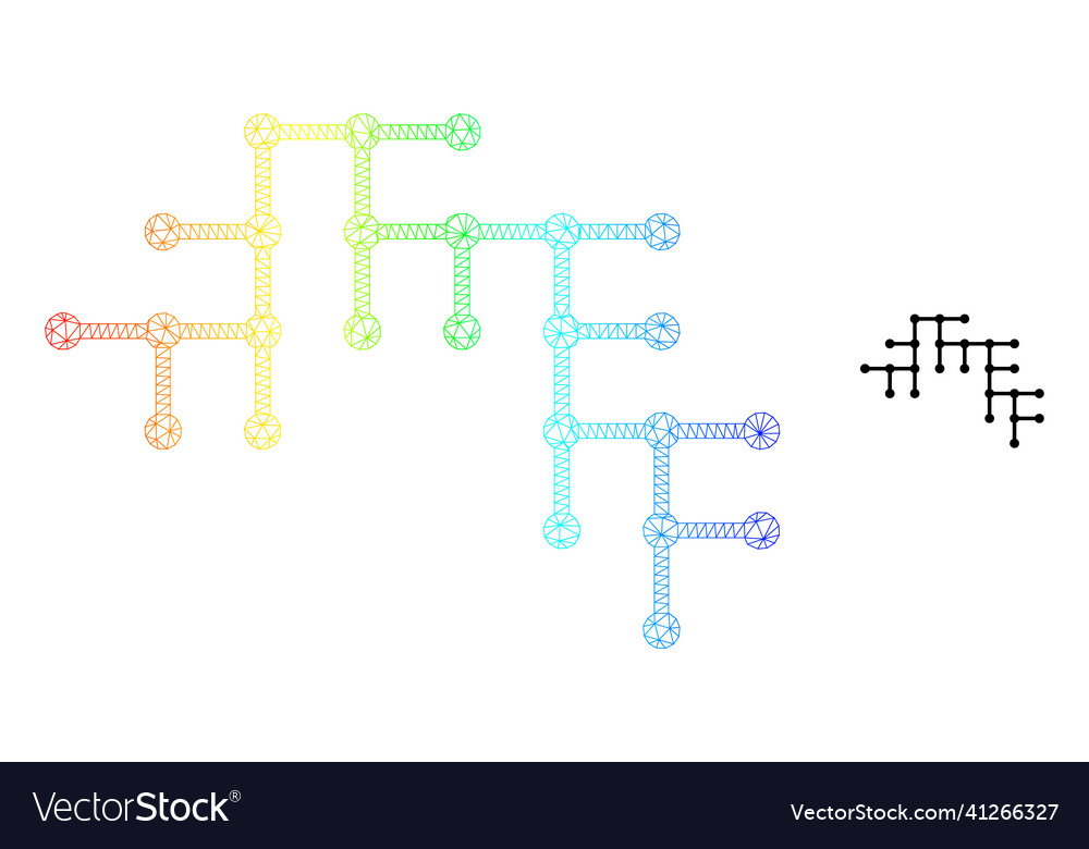 Spectral net gradient binary circuit icon vector image Spectral net gradient binary circuit icon