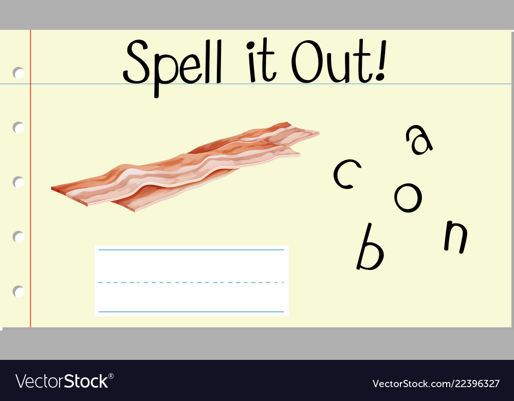 Spell english word bacon