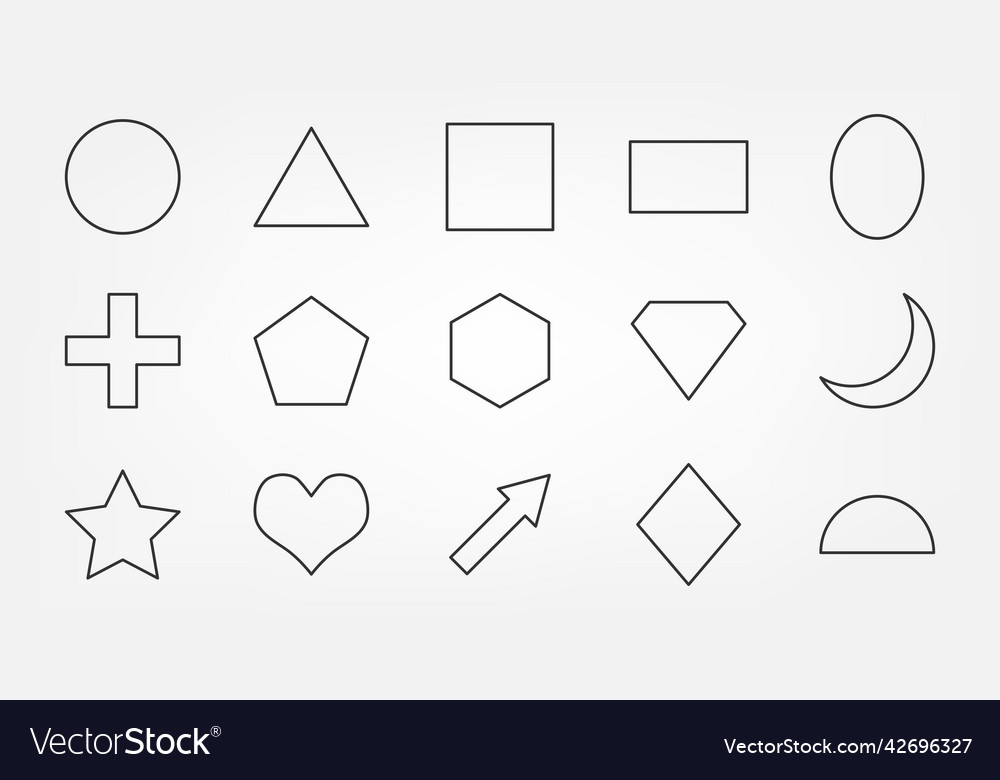 Stroke geometric shapes set Royalty Free Vector Image