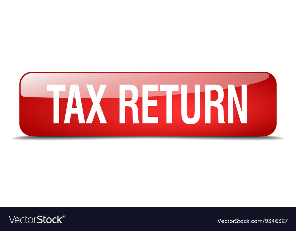 Tax return red square 3d realistic isolated web