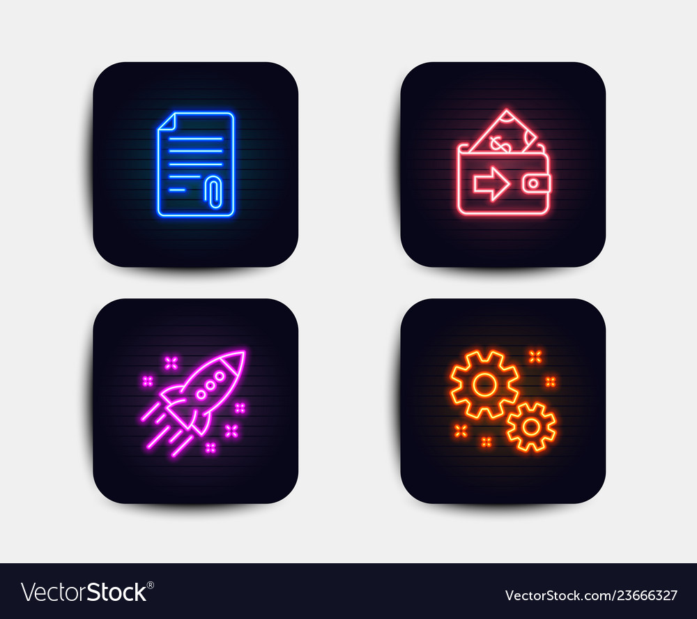 Wallet startup rocket and attachment icons work