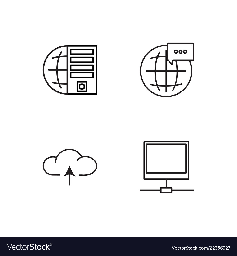Web simple outlined icons set vector image Web simple outlined icons set