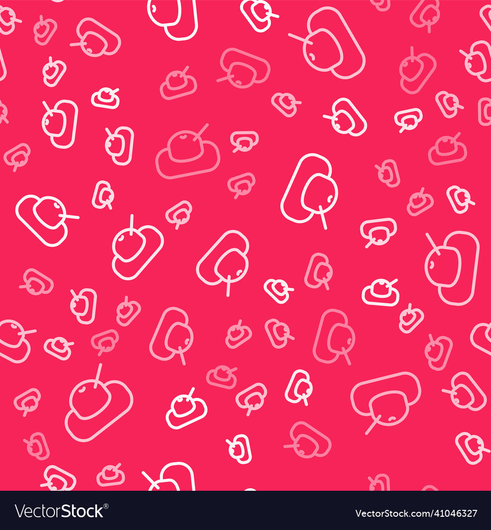 White line mochi icon isolated seamless pattern