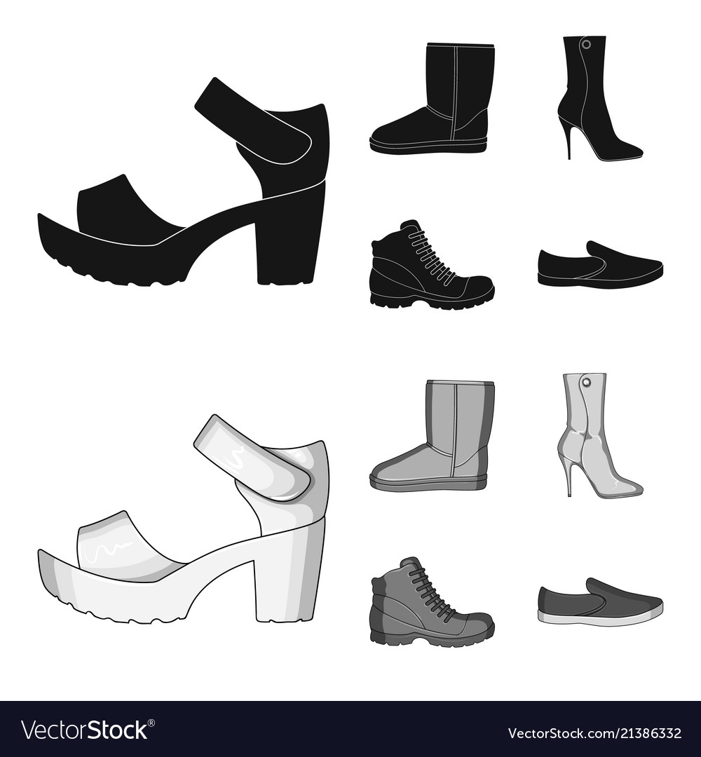 A set of icons on variety shoesdifferent Vector Image