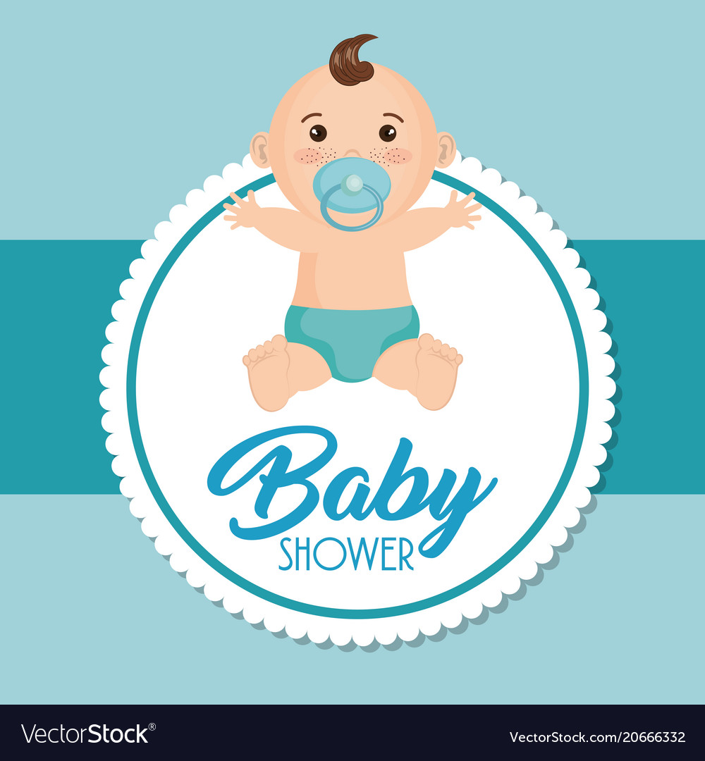 Baby shower card with little boy