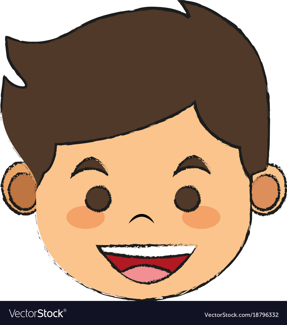 Boy smiling cartoon Royalty Free Vector Image - VectorStock