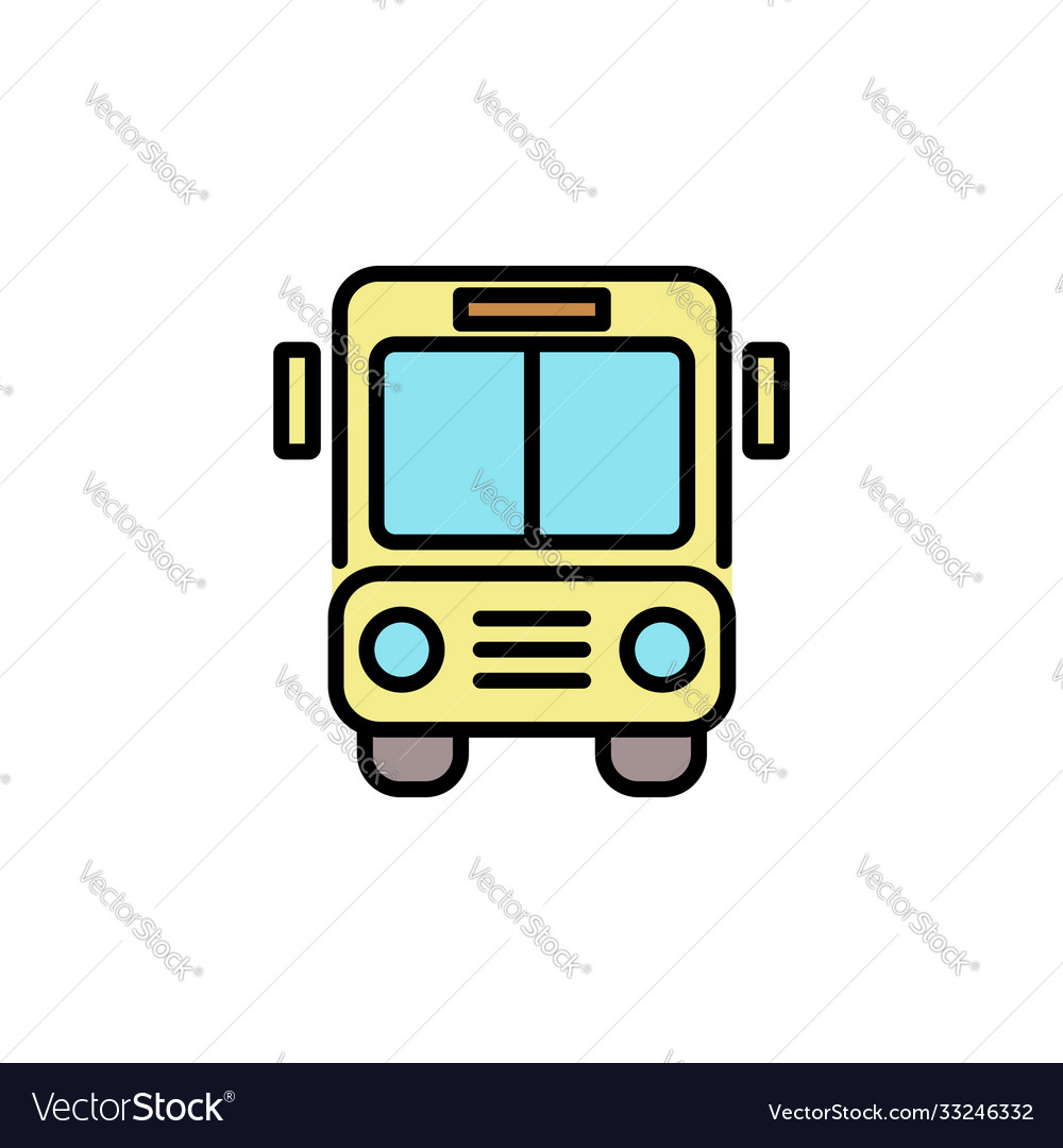 Bus color icon thin line linear outline simple Vector Image Bus color icon thin line linear outline simple