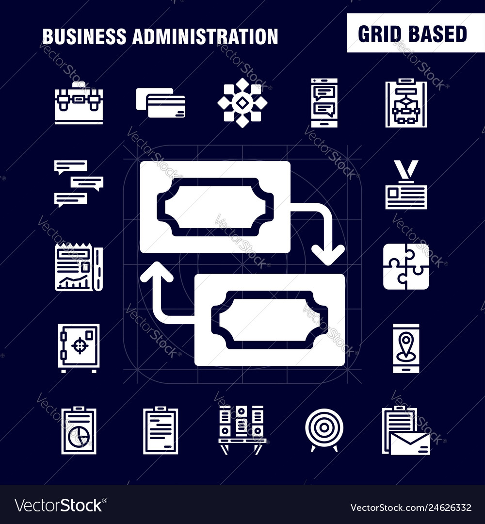 Business solid glyph icon pack for designers