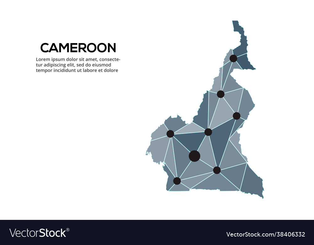 Cameroun communication network map image a low Vector Image Cameroun communication network map image a low