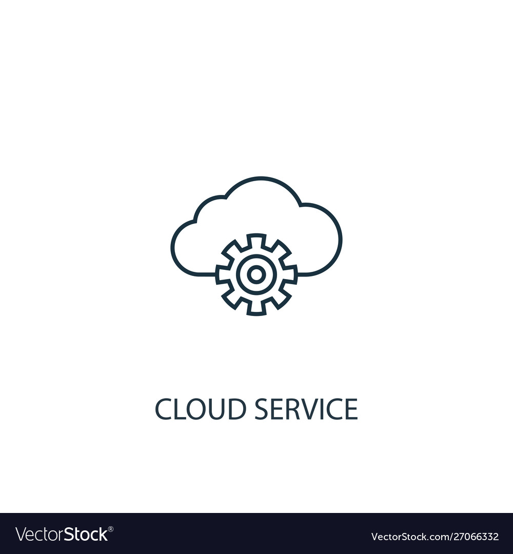 Cloud service concept line icon simple element