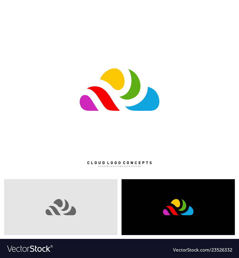 Colorful cloud logo design concept paint