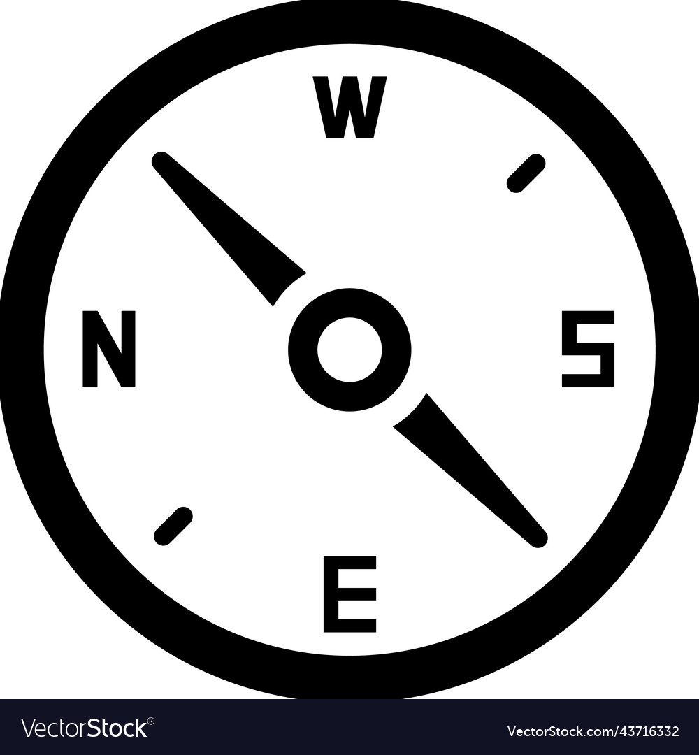 Compass direction navigation icon black graphics