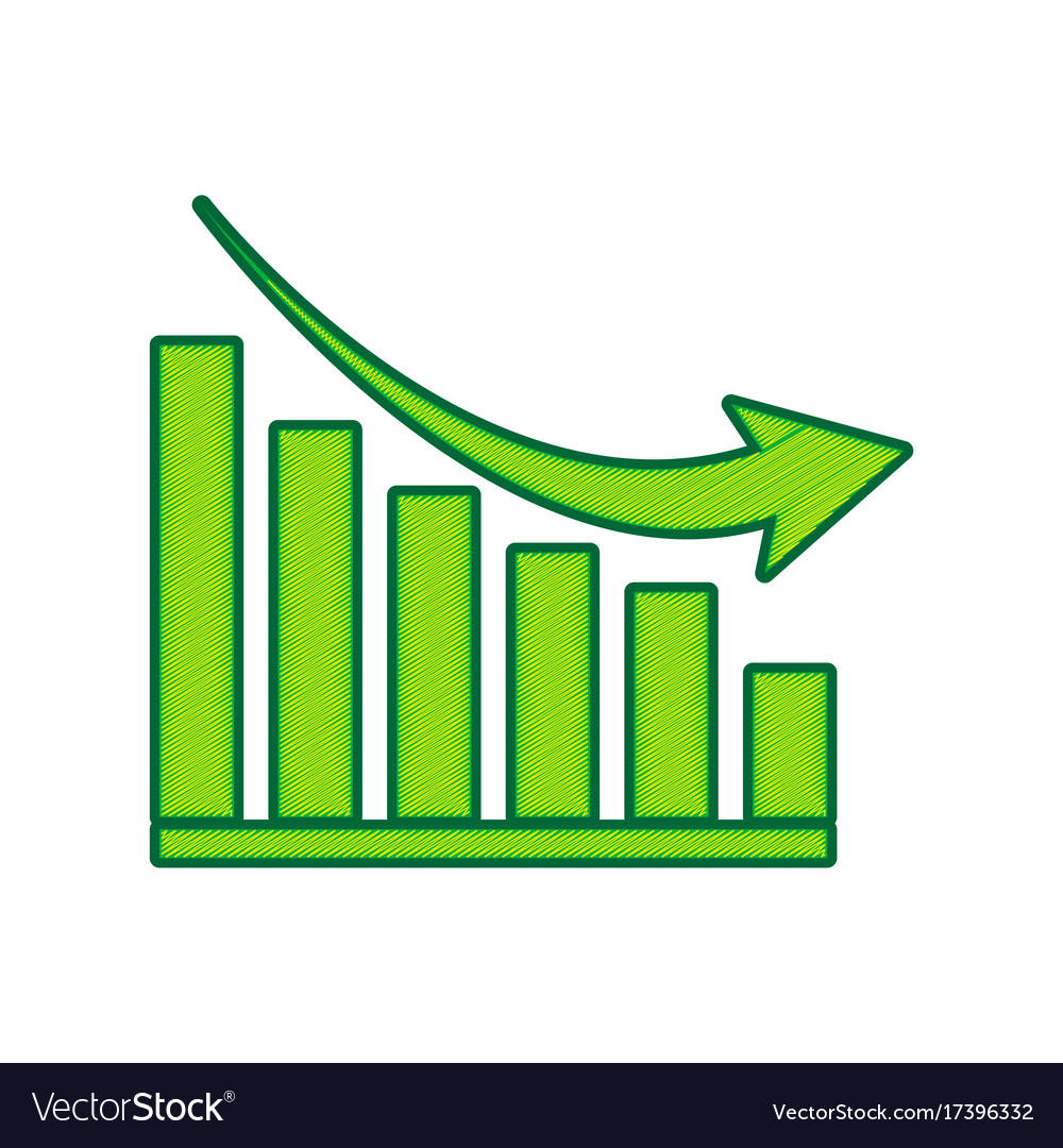 Declining graph sign lemon scribble icon
