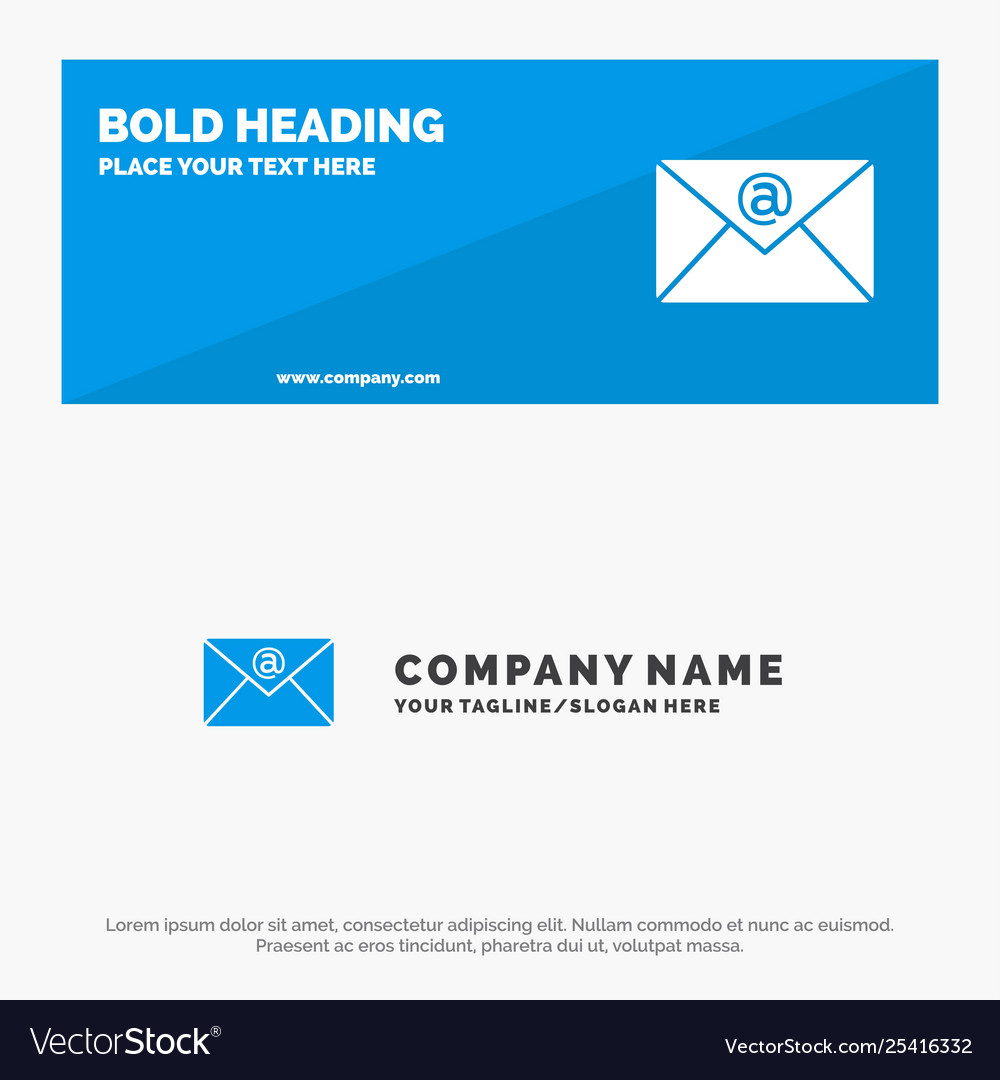 Email inbox mail solid icon website banner Vector Image Email inbox mail solid icon website banner