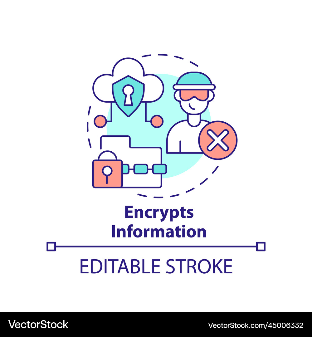 Encrypts information concept icon Royalty Free Vector Image