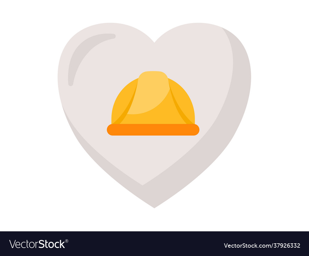 Labour day support love heart single isolated