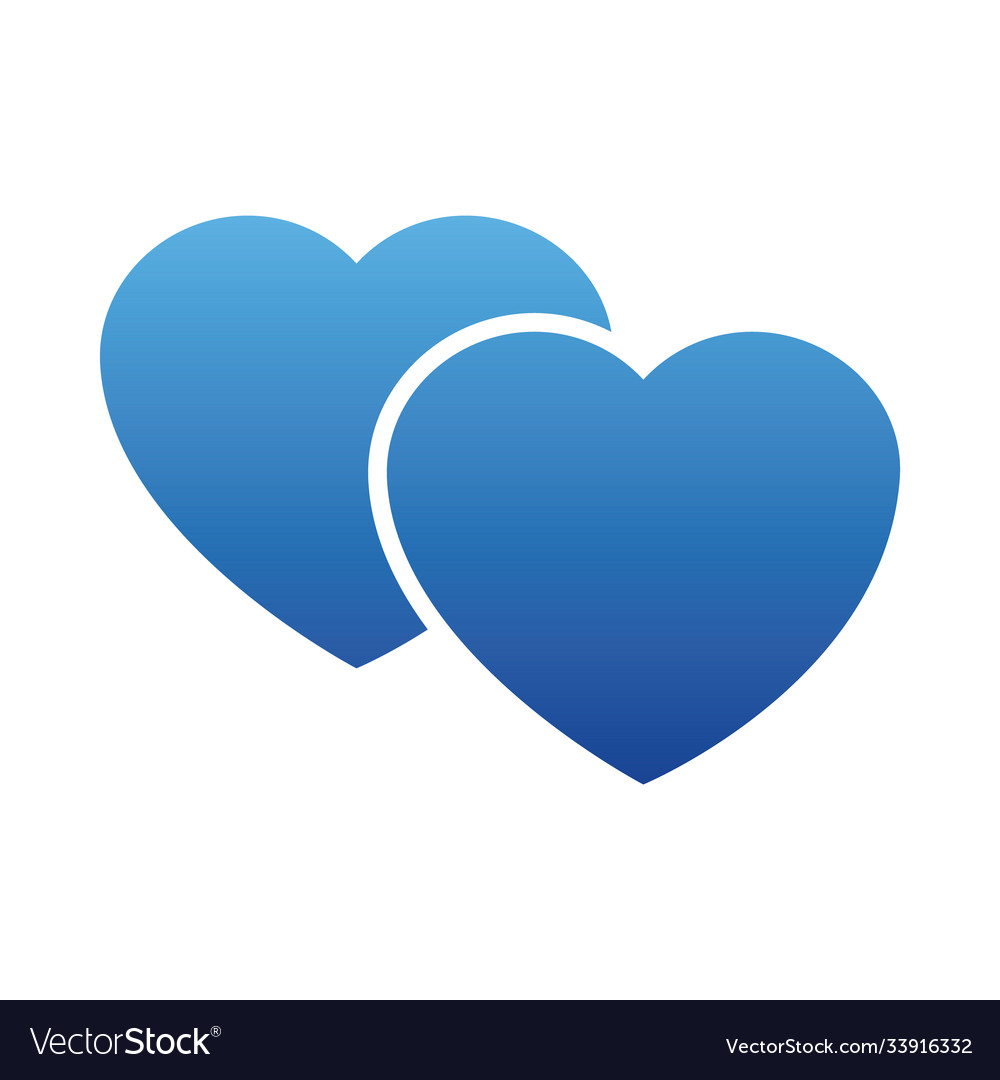 Linked hearts icon gradient style