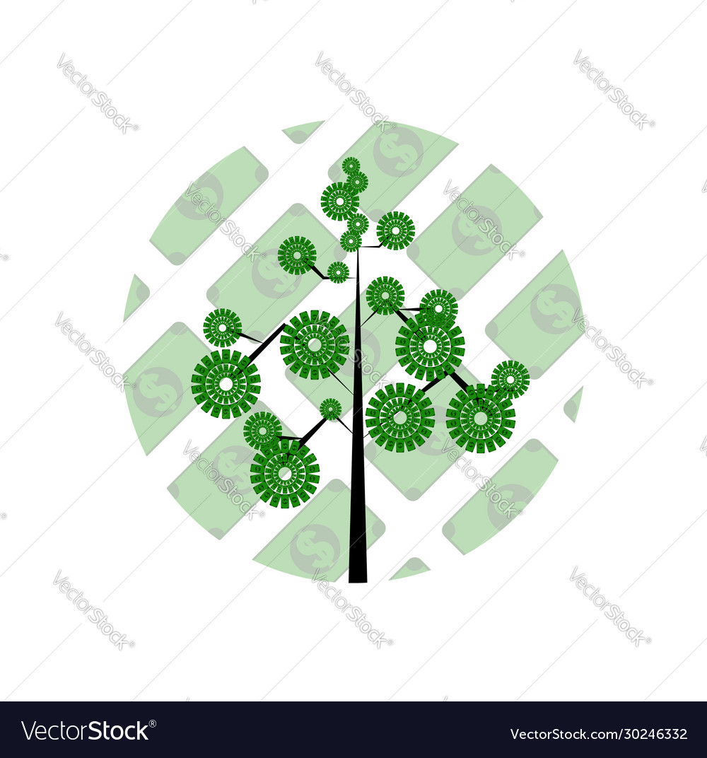 Money tree logo icon design on a white background