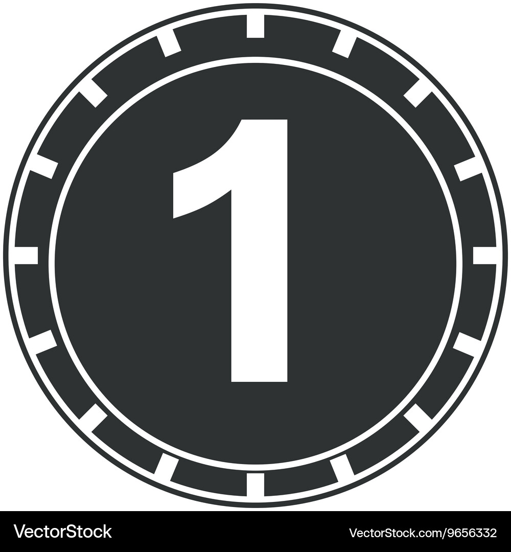 One dollar coin isolated icon design Royalty Free Vector