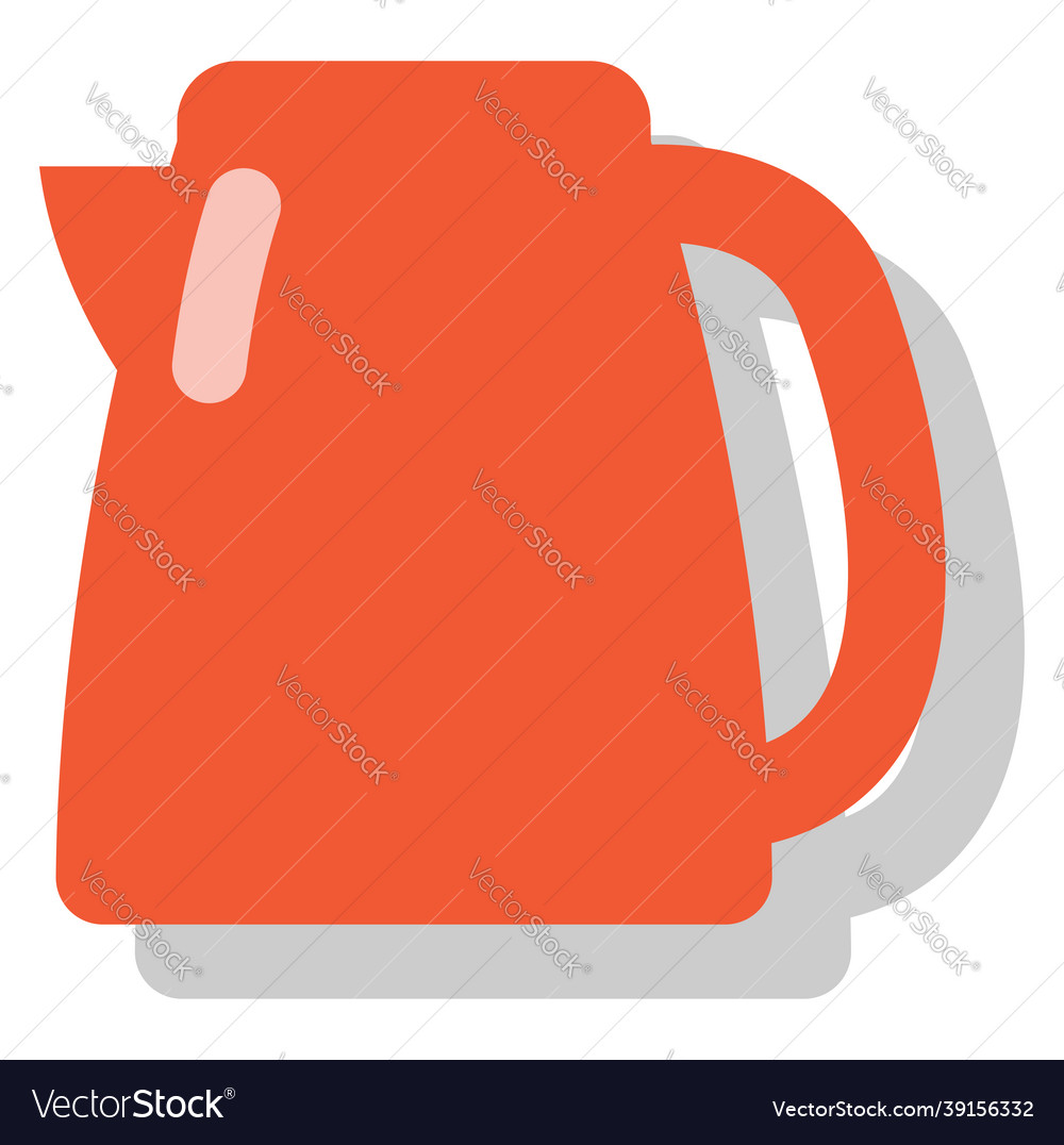 Red electric kitchen kettle icon on white