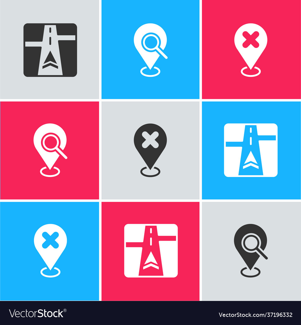 Set gps device with map search location vector image Set gps device with map search location