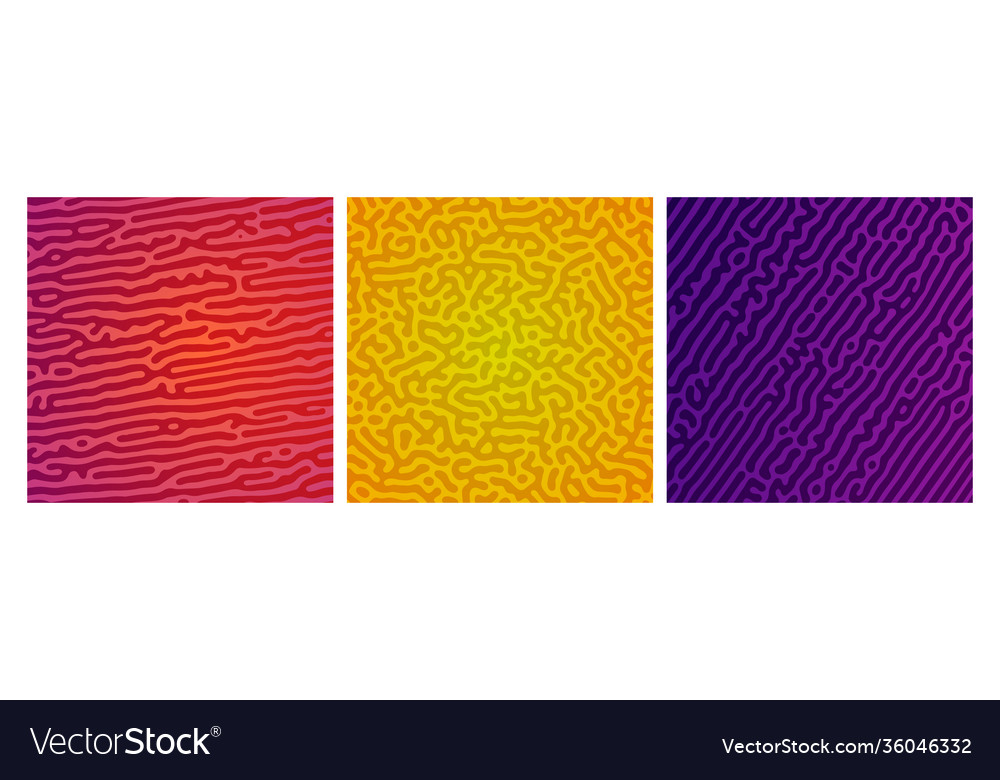 Set three colorful turing reaction gradient vector image Set three colorful turing reaction gradient