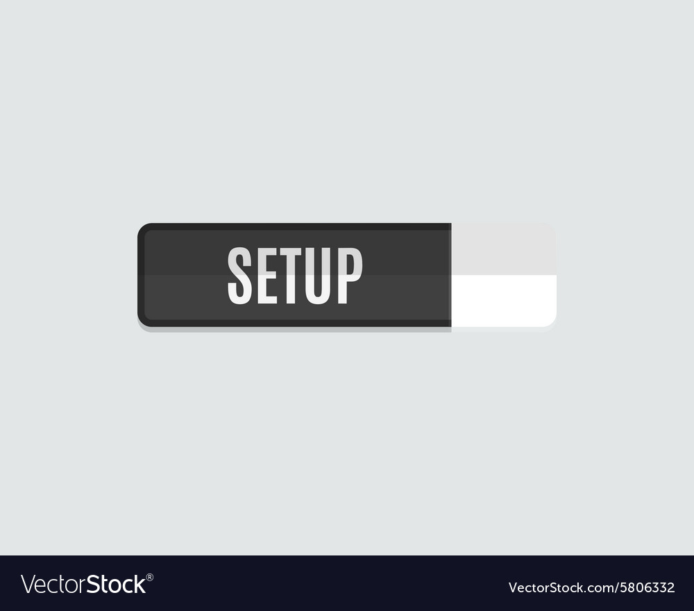 Setup web button gear icon flat design