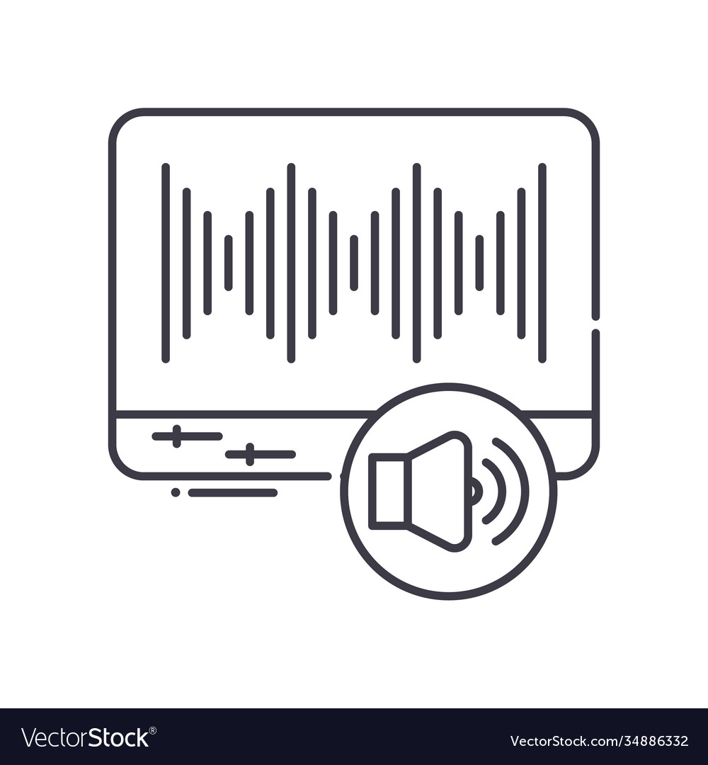 Sound spectrum icon linear isolated