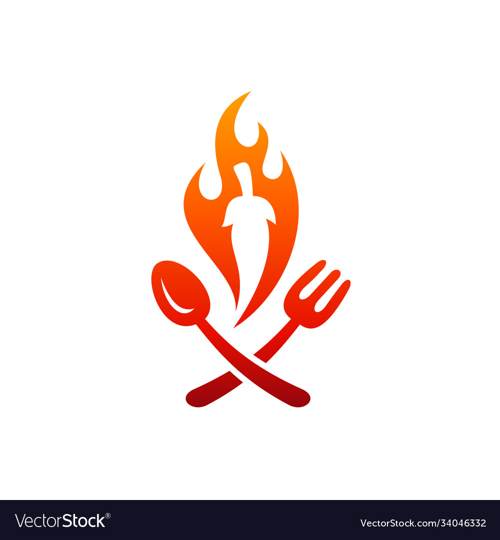 Spicy food logo template vector image Spicy food logo template