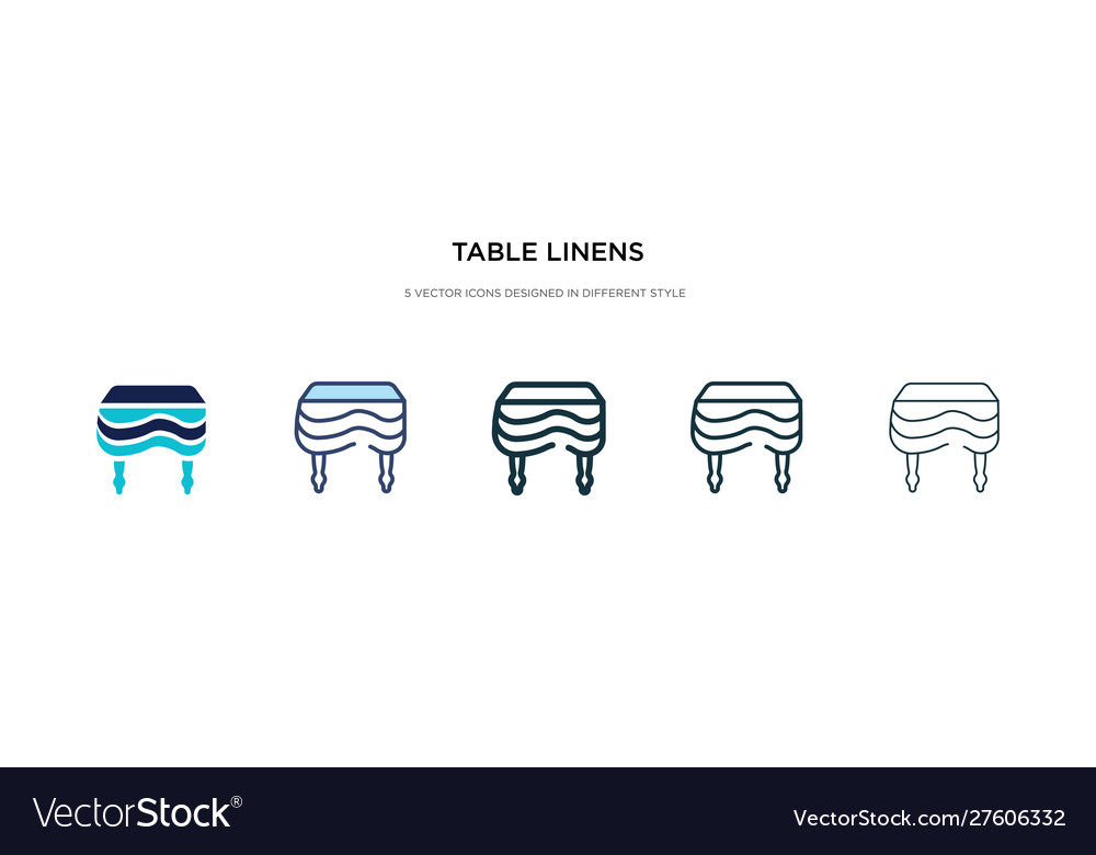Table linens icon in different style two colored Vector Image Table linens icon in different style two colored