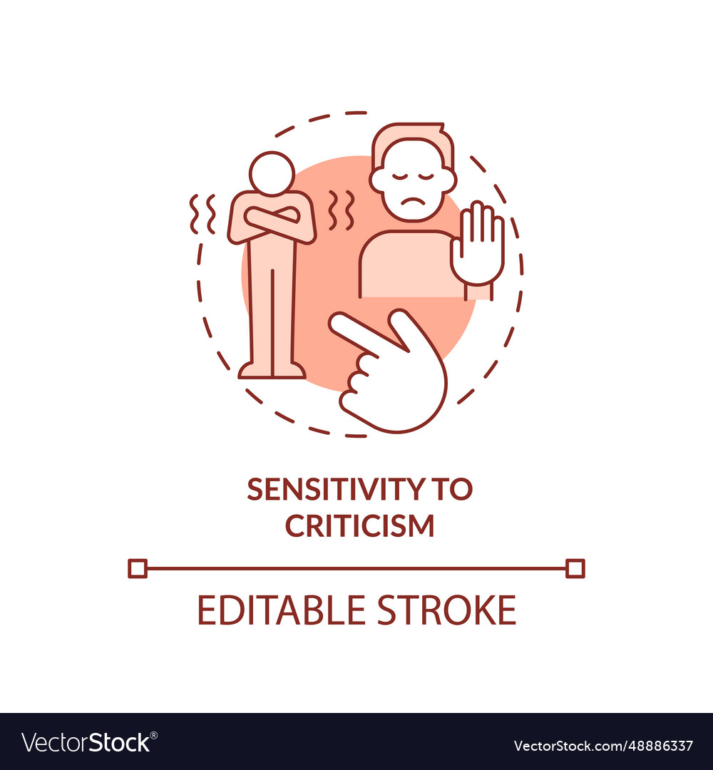 2d red linear icon sensitivity to criticism