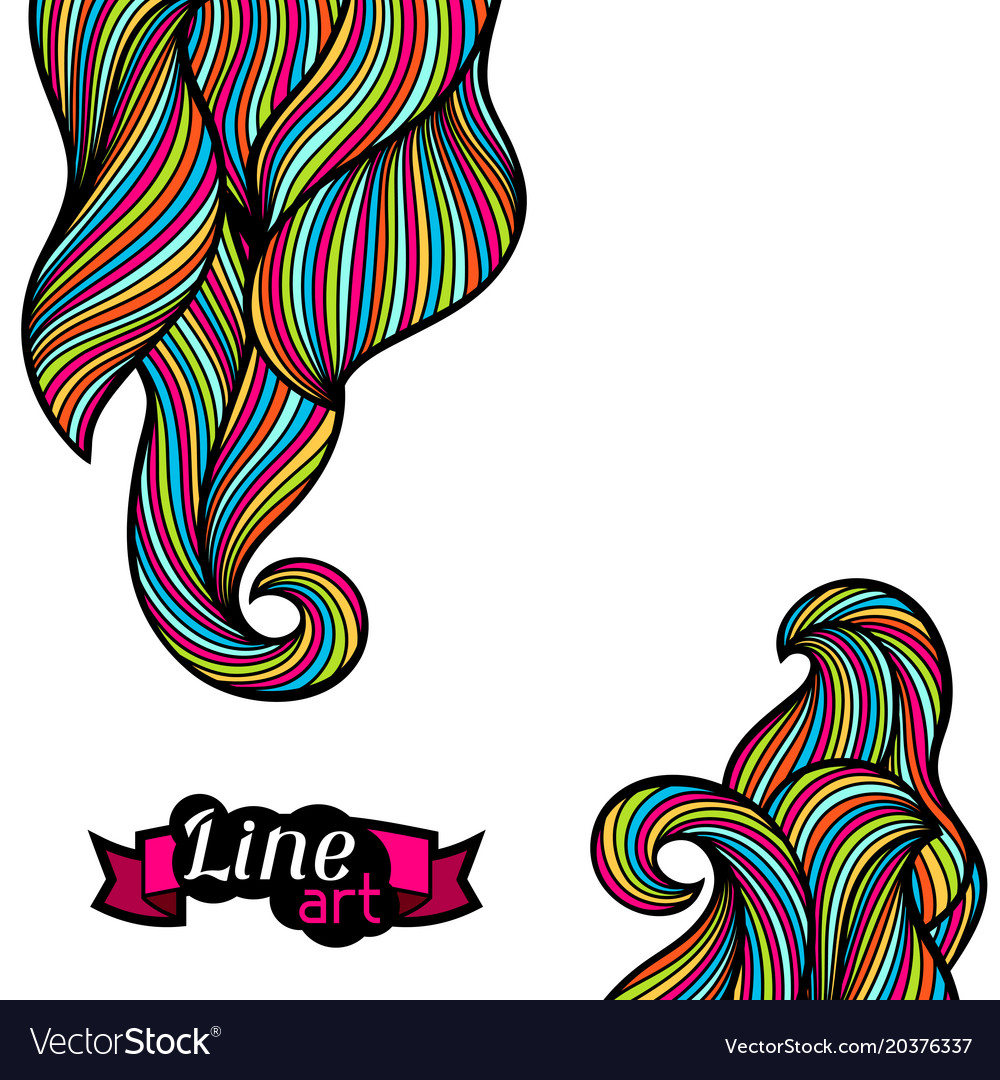 Background with curls and waves abstract outline