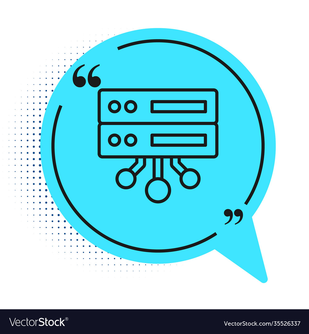 Black line server data web hosting icon isolated Vector Image Black line server data web hosting icon isolated