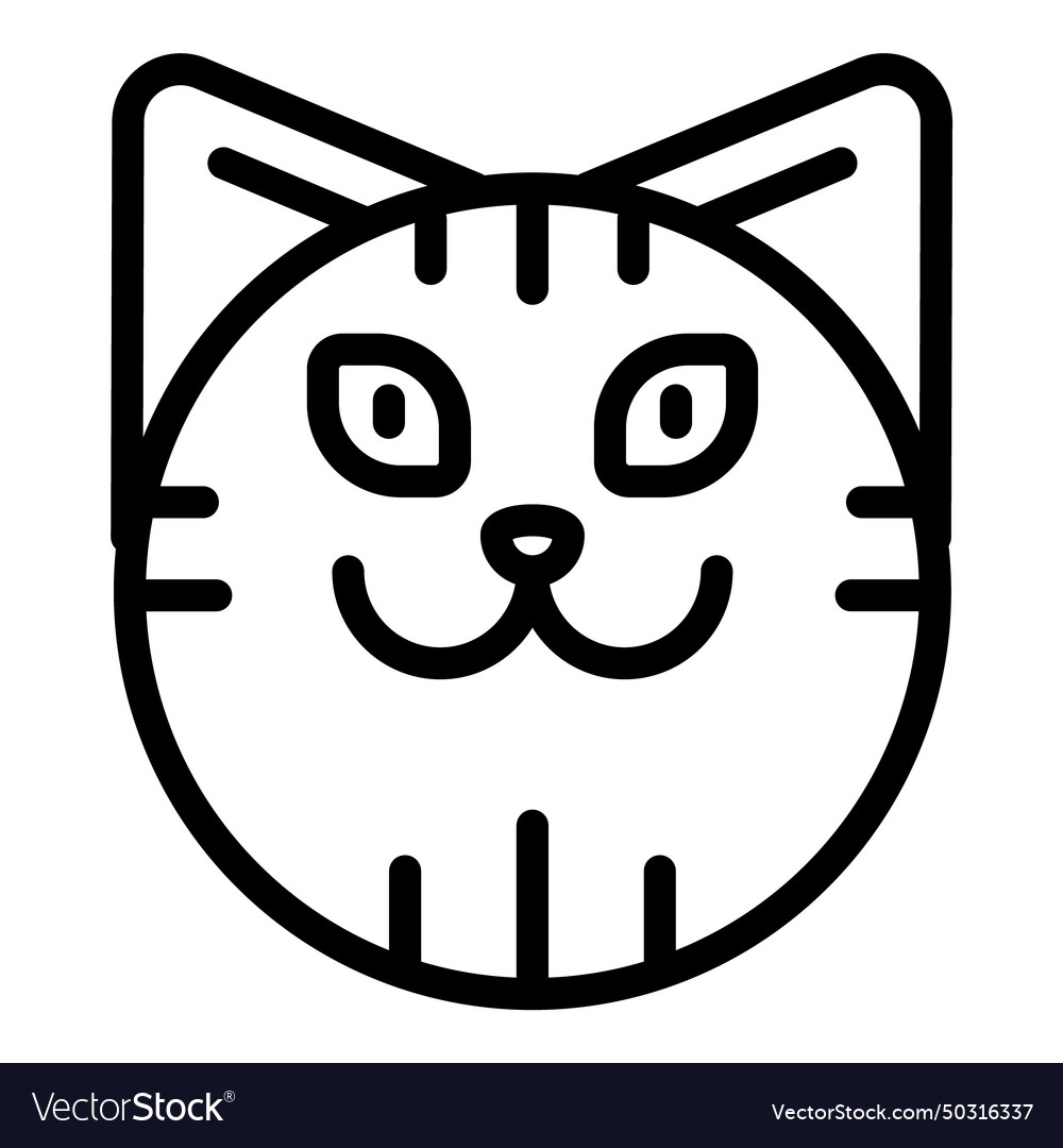 Cat face flat icon isolated on white background