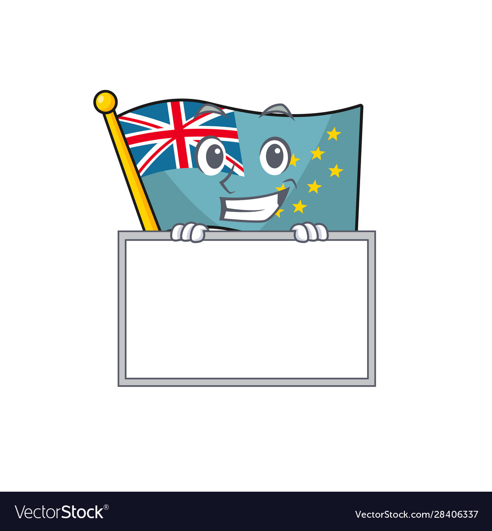 Flag tuvalu scroll cartoon character style vector image Flag tuvalu scroll cartoon character style